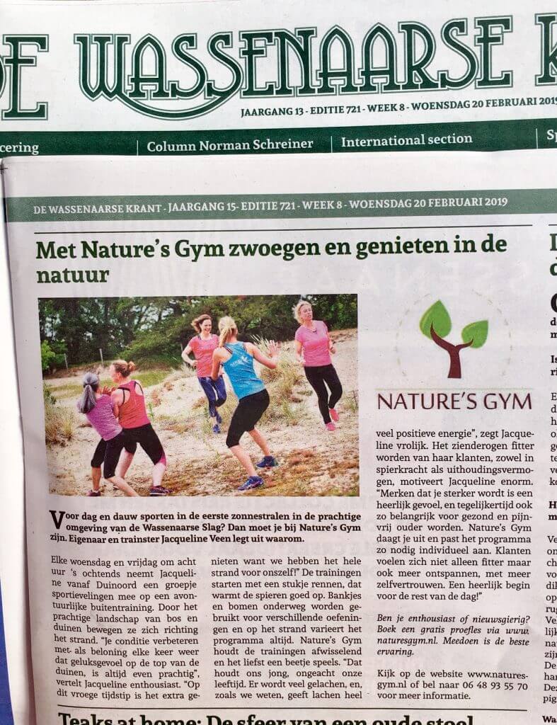 nature's gym in wassenaarse krant